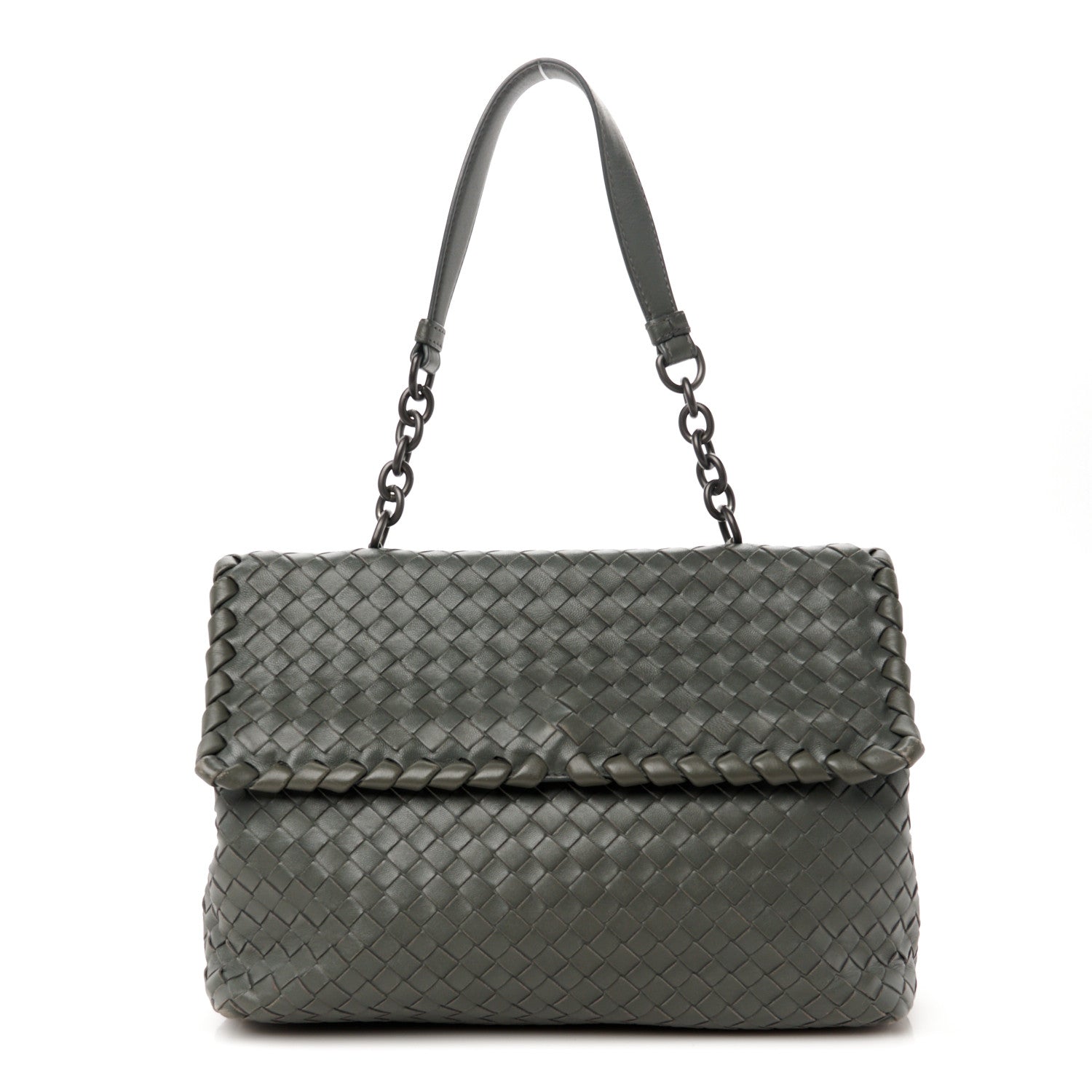 Bottega Veneta Nappa Intrecciato Olimpia Shoulder Bag Steel 1 of 15