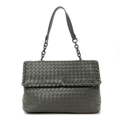 Bottega Veneta Nappa Intrecciato Olimpia Shoulder Bag Steel 1 of 15