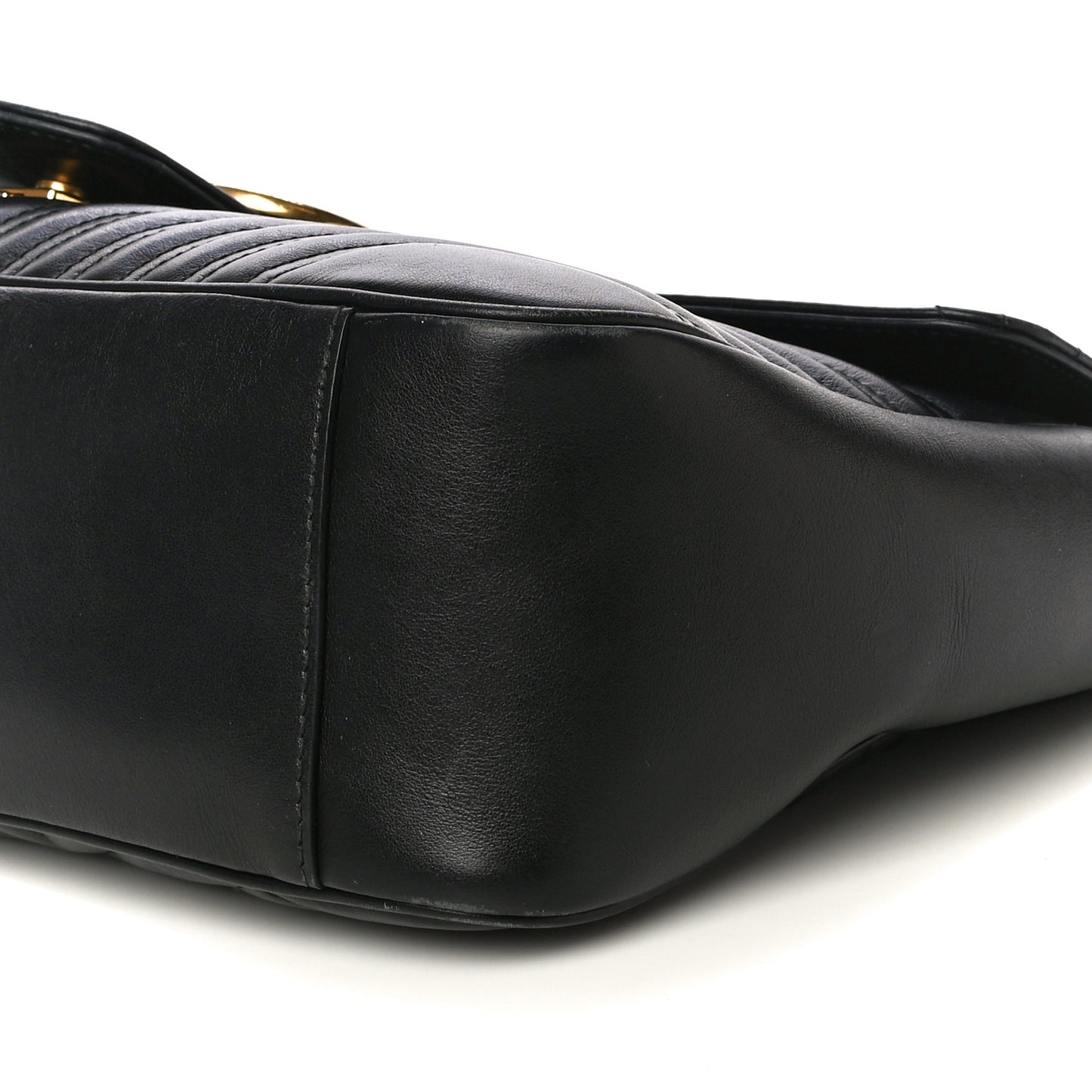 Calfskin Matelasse Large GG Marmont Shoulder Bag Black