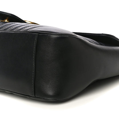 Gucci Calfskin Matelasse Large GG Marmont Shoulder Bag Black 10 of 26
