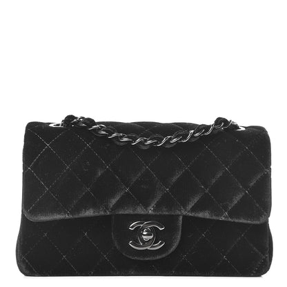Chanel Velvet Quilted Mini Rectangular Flap So Black 1 of 8
