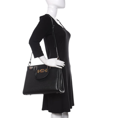 Gucci Grainy Calfskin Medium Zumi Top Handle Bag Black 2 of 11