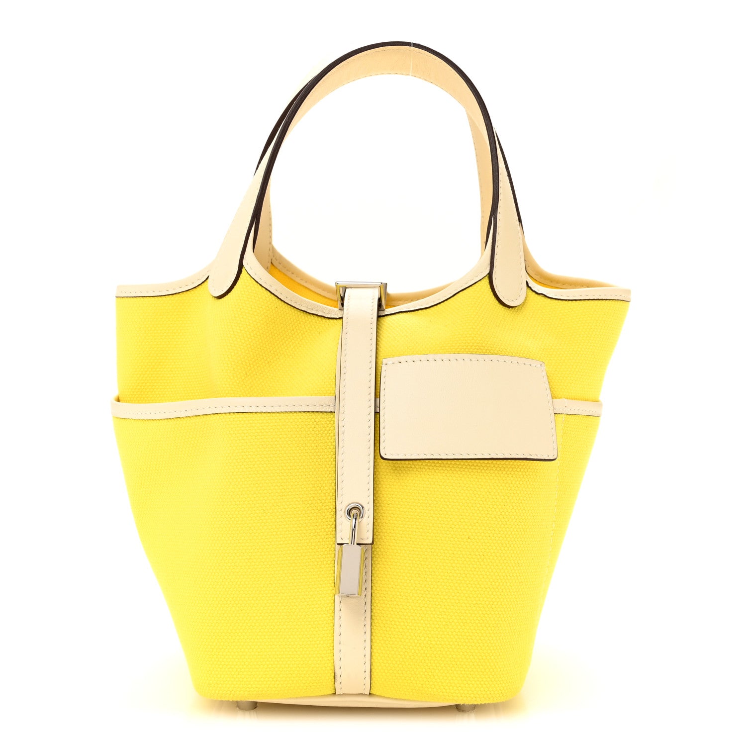 Hermes Toile Goeland Swift Cargo Picotin Lock 18 Jaune Citron Nata 1 of 11