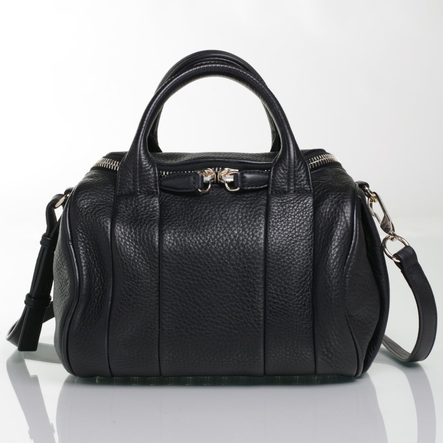 Pebbled Leather Rockie Black w Pale Gold Hardware