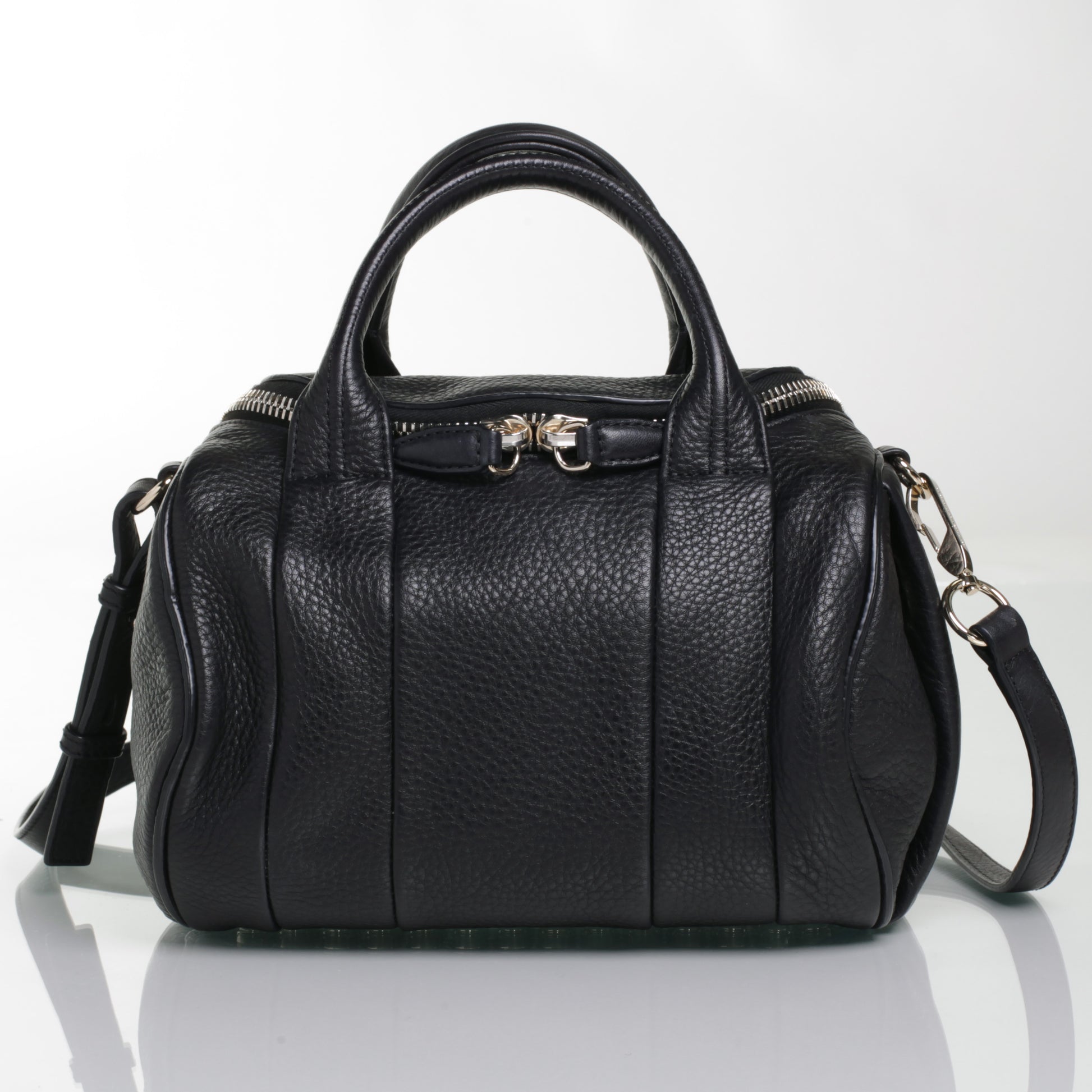 Alexander Wang Pebbled Leather Rockie Black w Pale Gold Hardware 4 of 7