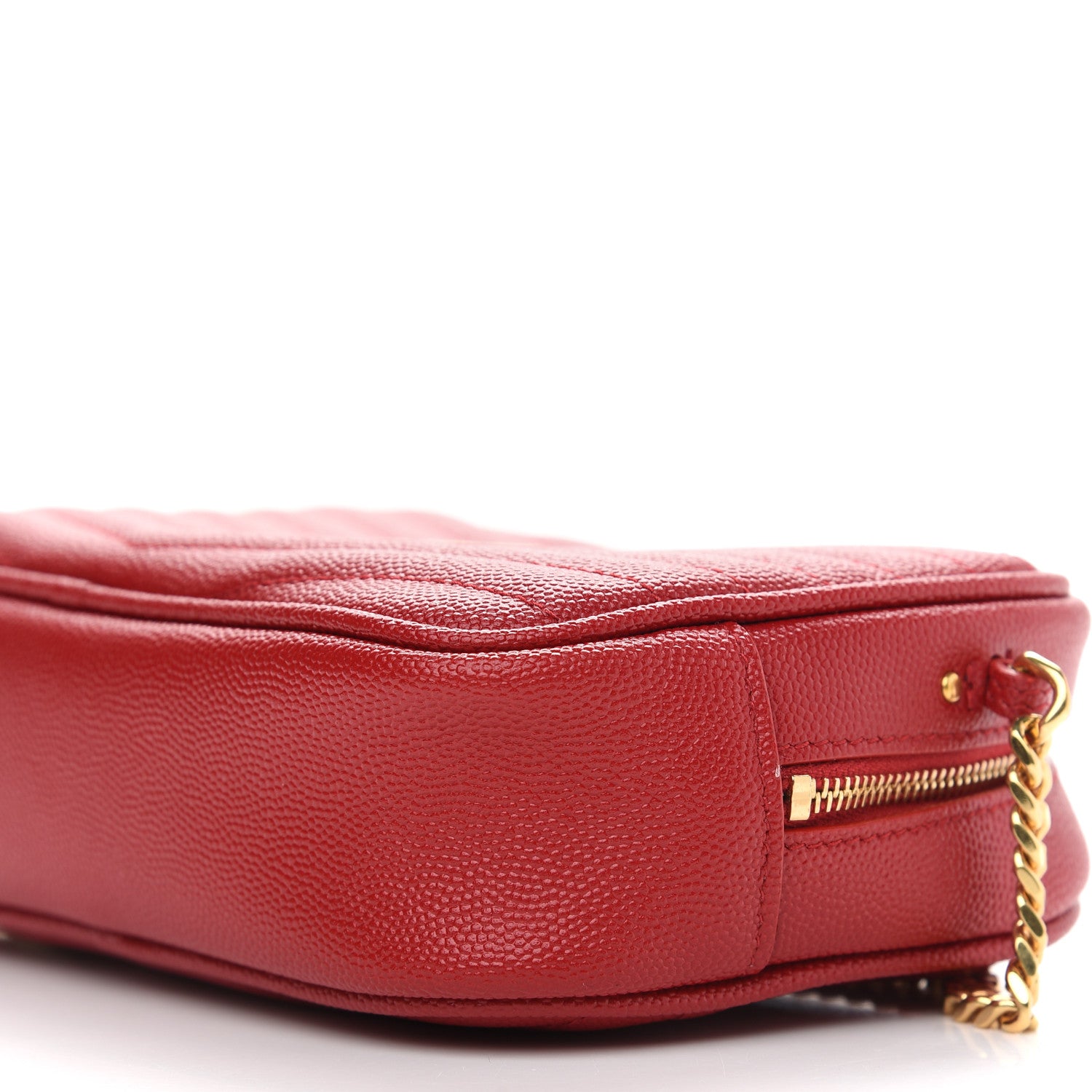 Saint Laurent Grain De Poudre Matelasse Monogram Mini Lou Camera Bag Eros Red 9 of 9