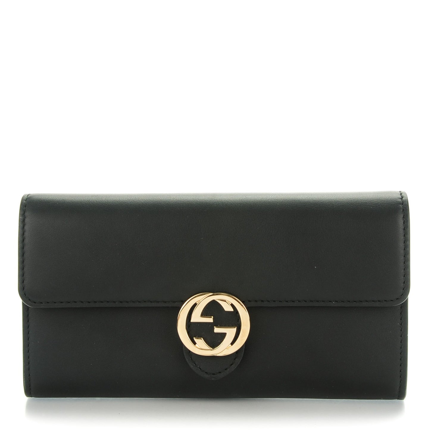 Moon Calfskin Icon Continental Wallet Black