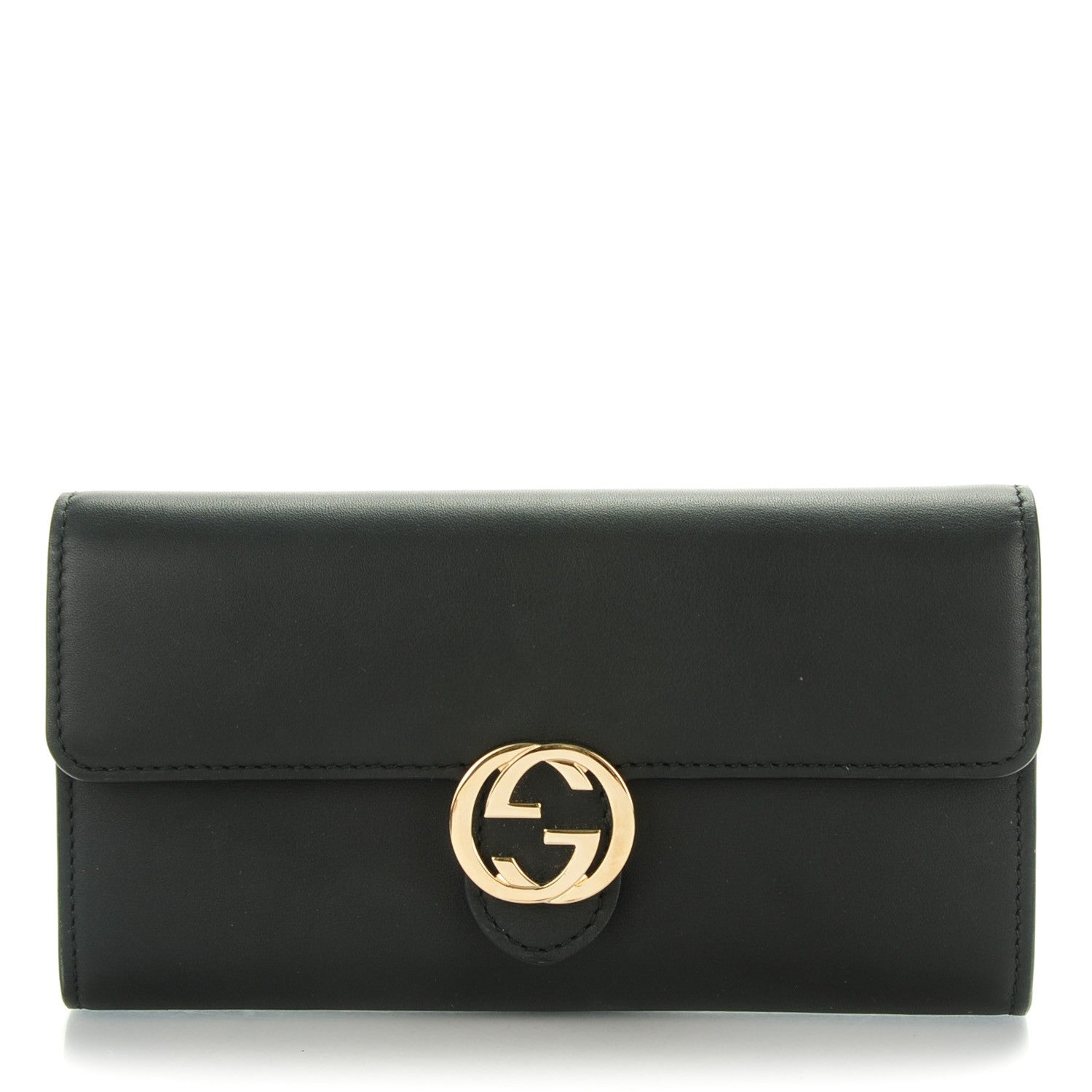 Gucci Moon Calfskin Icon Continental Wallet Black 1 of 7