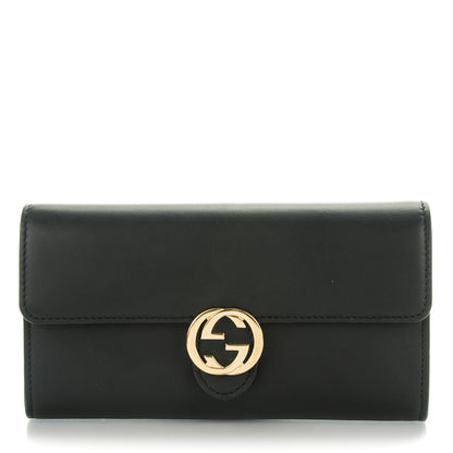 Gucci Moon Calfskin Icon Continental Wallet Black 1 of 7