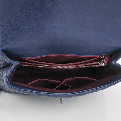 Chanel Caviar Quilted Large Coco Handle Flap Navy 5 of 8