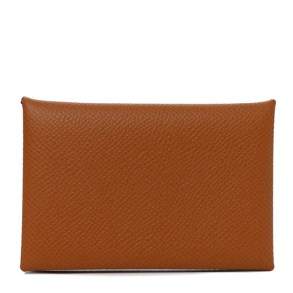 Hermes Epsom Calvi Card Case Gold 1 of 8