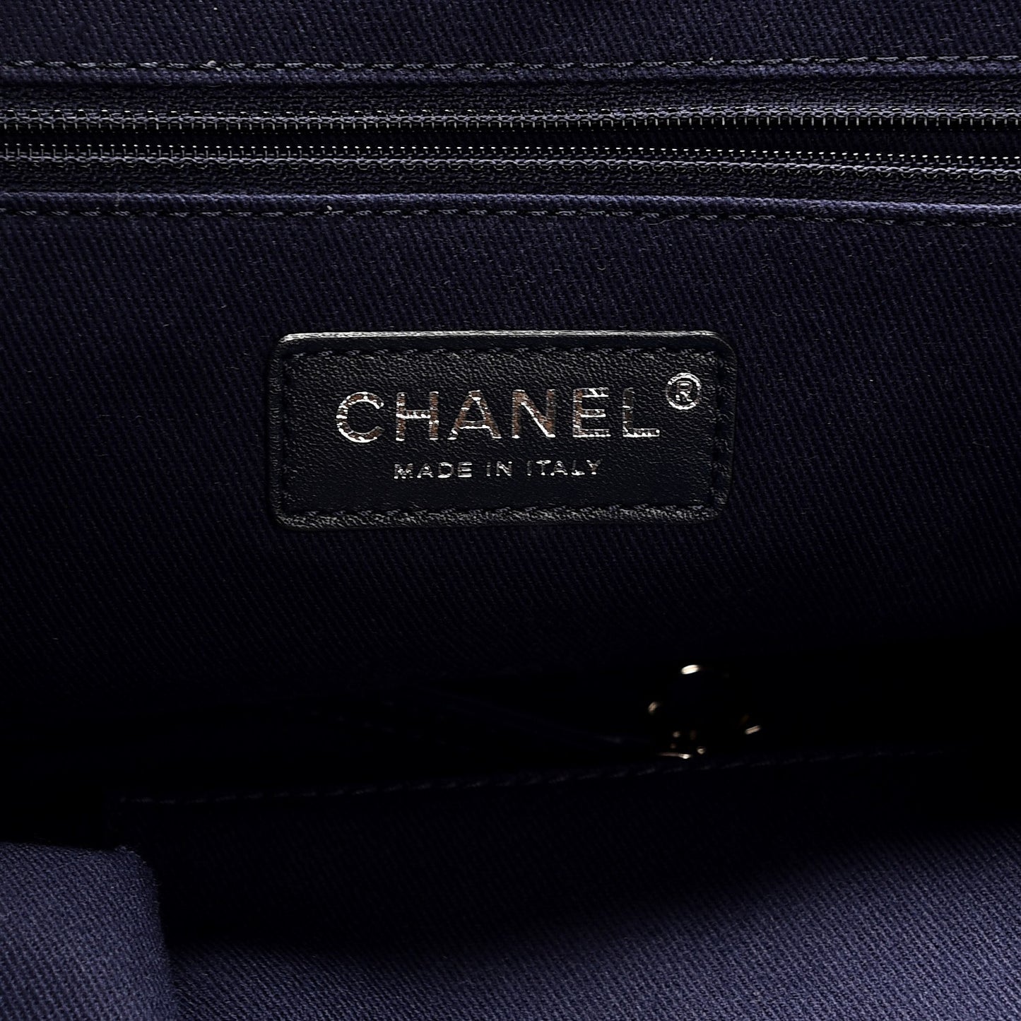 Canvas Sequin Large Deauville Tote Navy