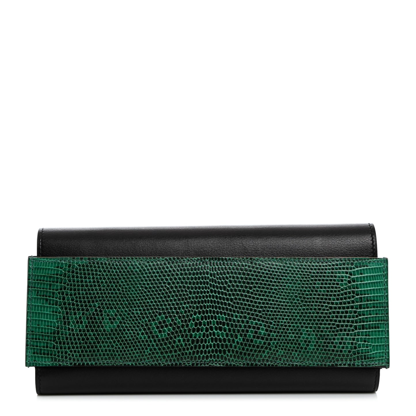 Evergrain Lizard Passant Long Wallet Bleu Indigo Vert Moyen