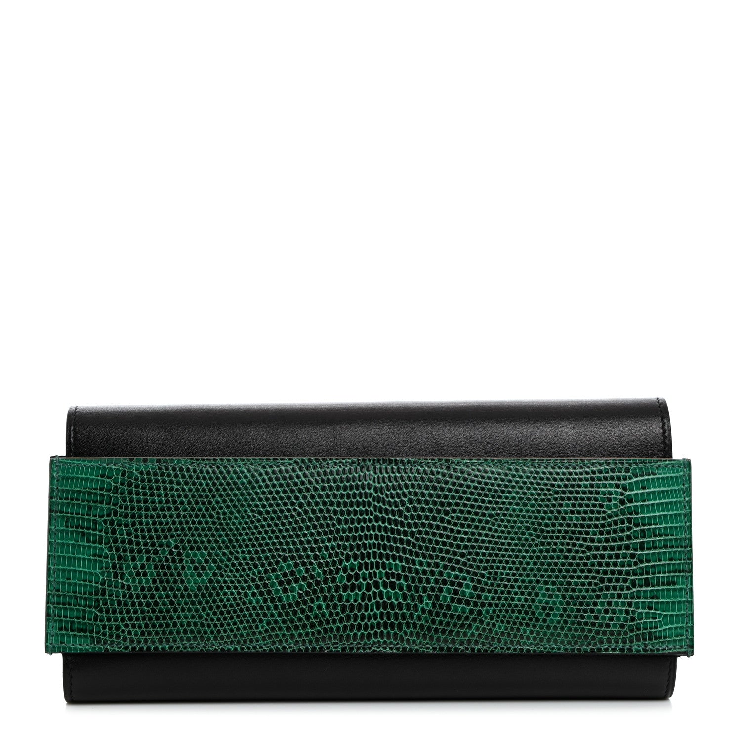 Hermes Evergrain Lizard Passant Long Wallet Bleu Indigo Vert Moyen 1 of 10