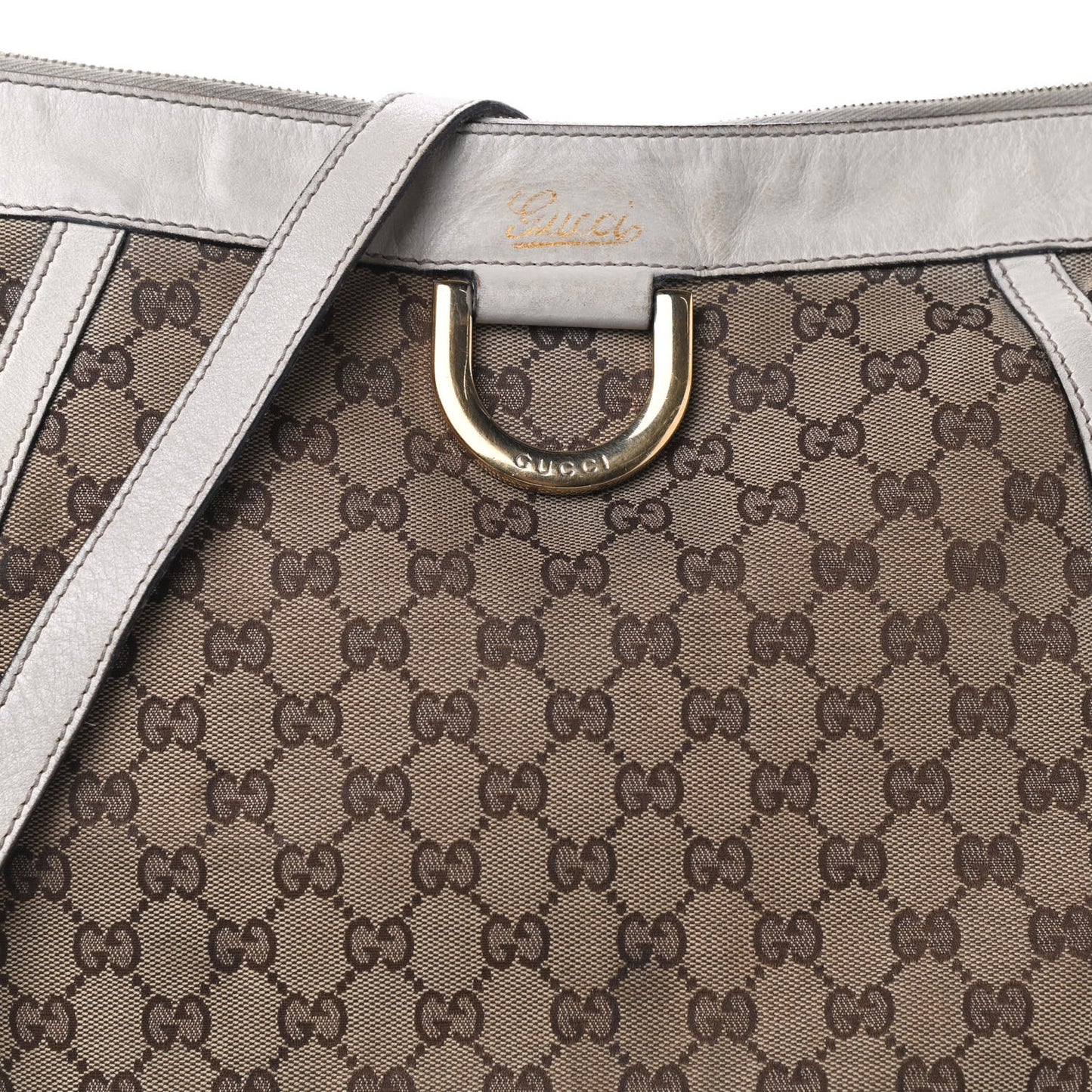 Monogram D Gold Large Messenger White