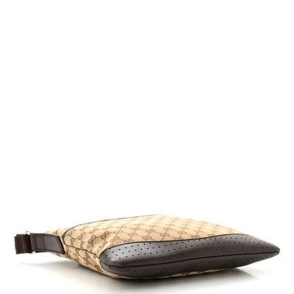 Gucci Monogram Calfskin Perforated Medium Flat Messenger Bag Dark Brown 4 of 10