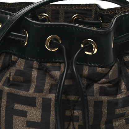 Fendi Silk Vitello King FF 1974 Quilted Mini Mon Tresor Bucket Bag Tobacco Moro 10 of 10