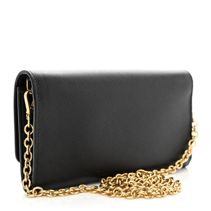Prada Saffiano Wallet on Chain Black 3 of 10