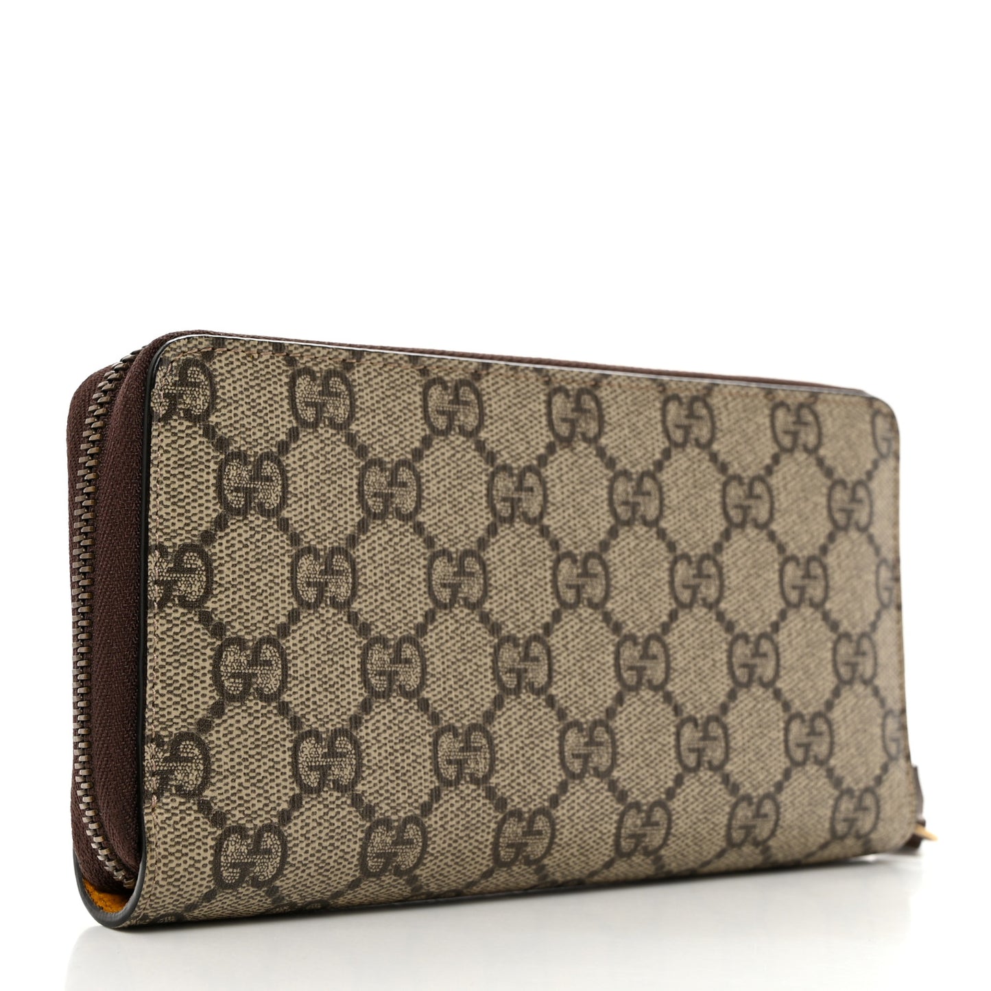 GG Supreme Monogram Neo Vintage Zip Around Wallet Beige Crop New Acero