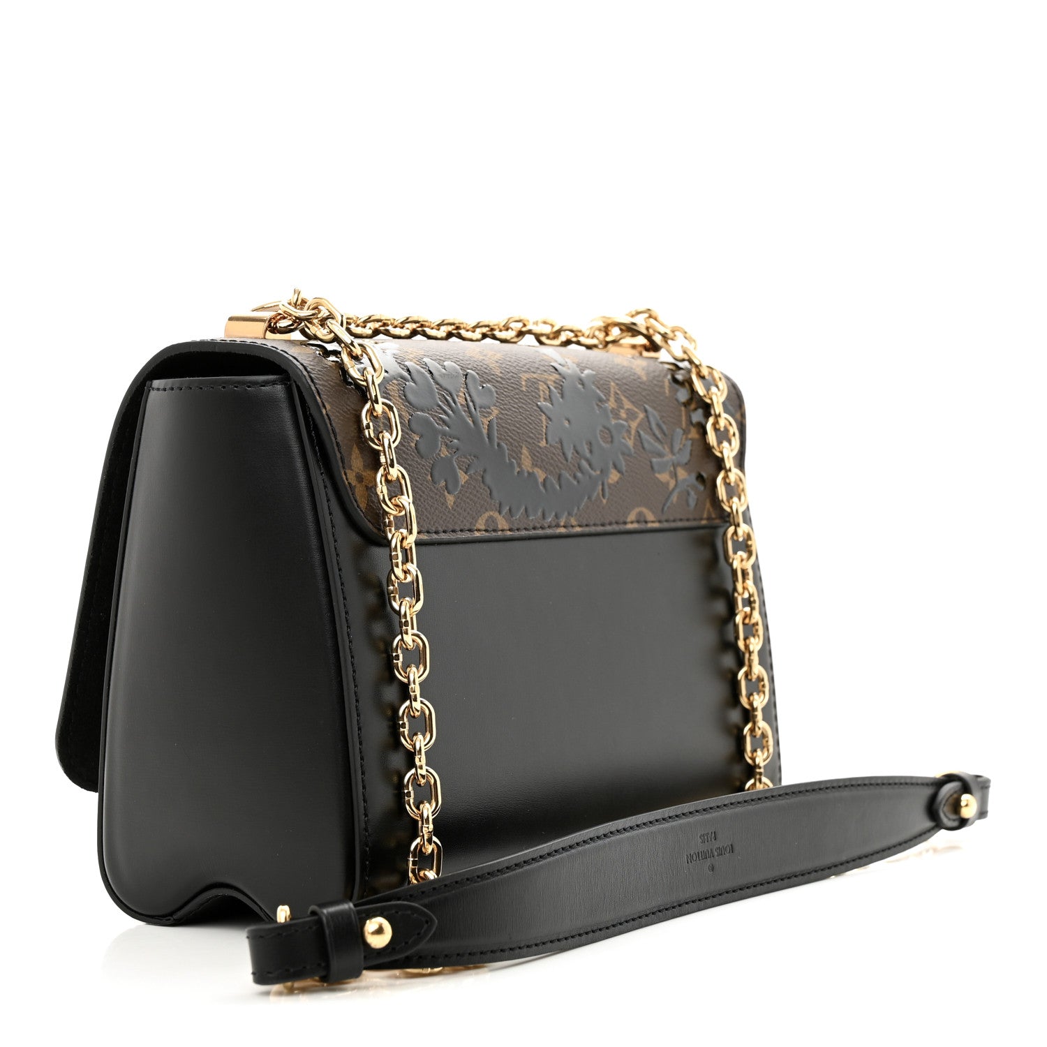 Louis Vuitton Calfskin Monogram Blossom Twist MM Black 3 of 13