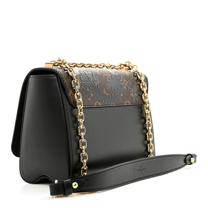 Louis Vuitton Calfskin Monogram Blossom Twist MM Black 3 of 13