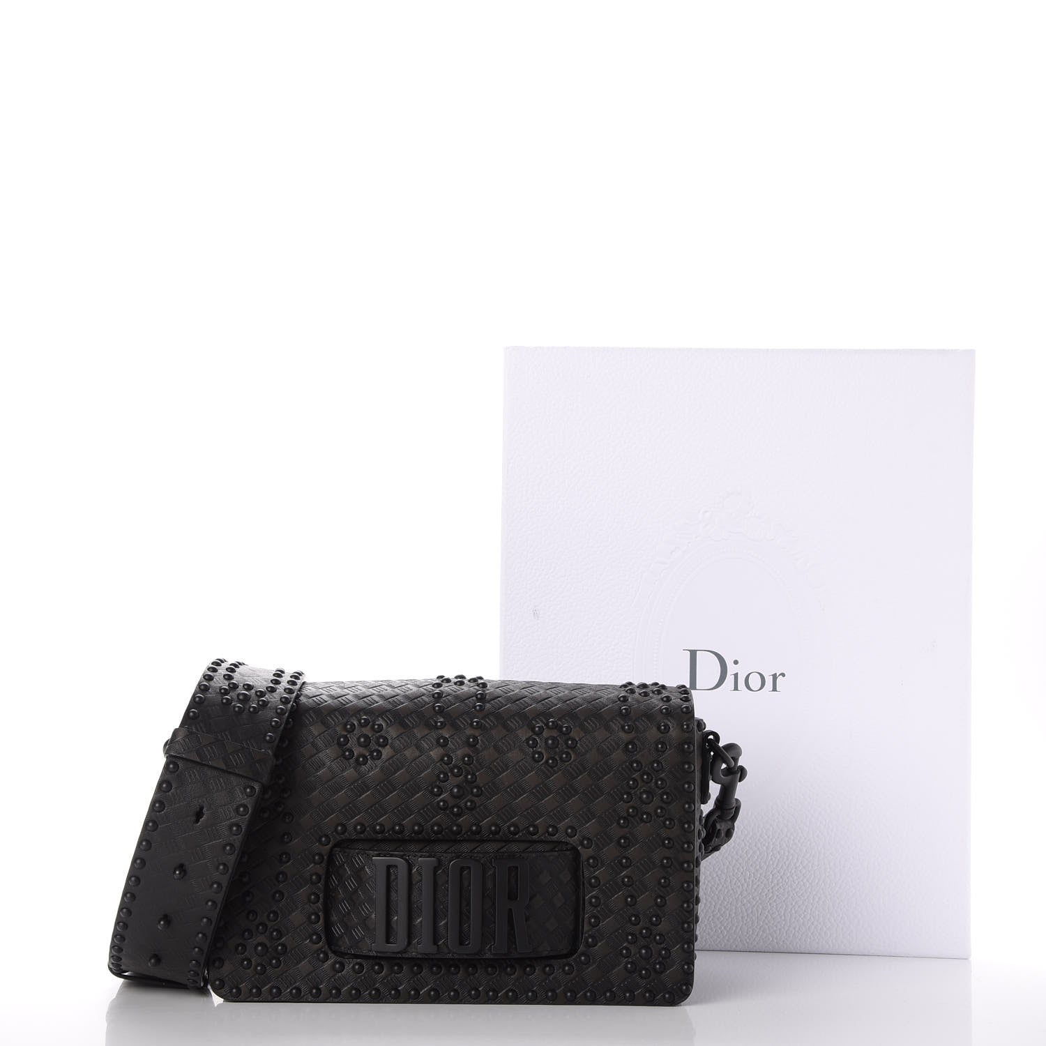 Christian Dior Calfskin Studded Dio(r)evolution Flap Bag Black 12 of 12