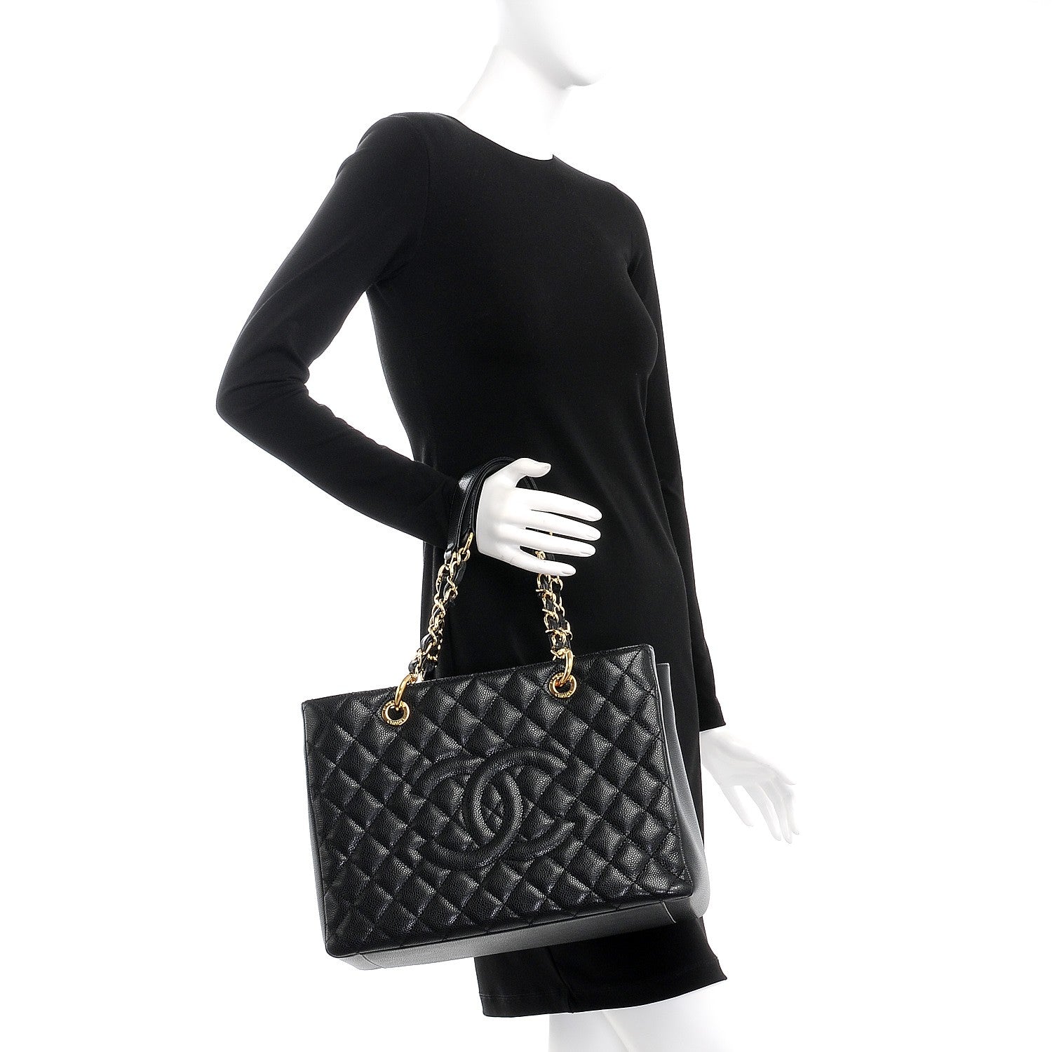 Chanel Caviar Quilted Grand Shopping Tote GST Black 2 of 7