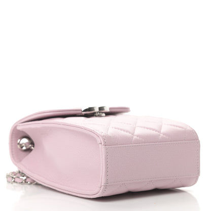 Chanel Grained Calfskin Quilted CC Box Clutch With Chain Rose 4 of 12