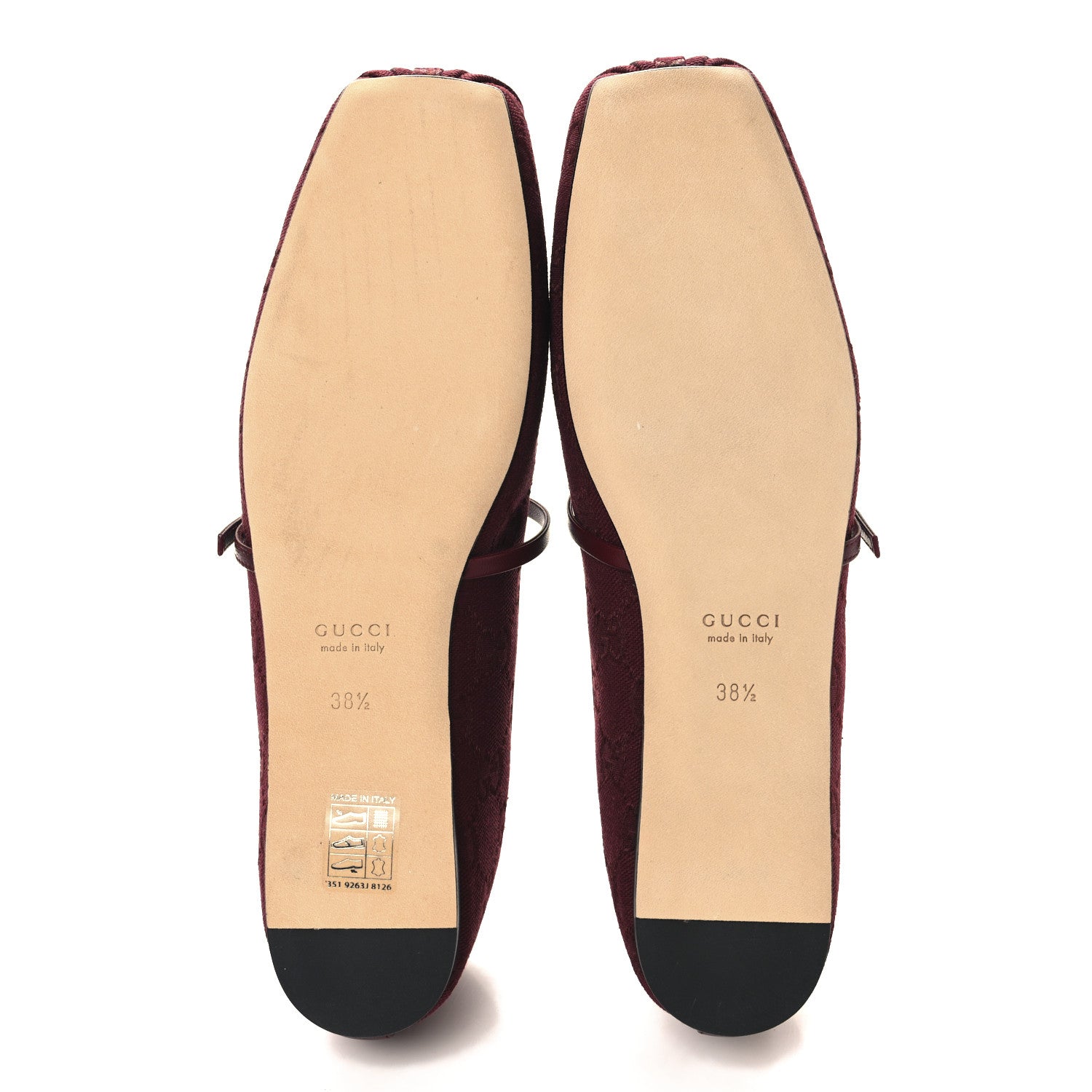 Gucci GG Monogram Horsebit Ballet Flats 38.5 Rosso Ancora 6 of 9