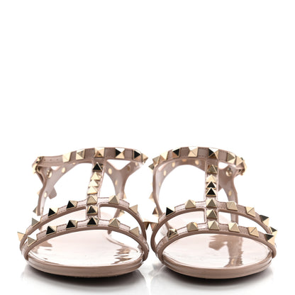 Valentino Garavani PVC Jelly Rockstud Caged Sandals 36 Poudre 2 of 7