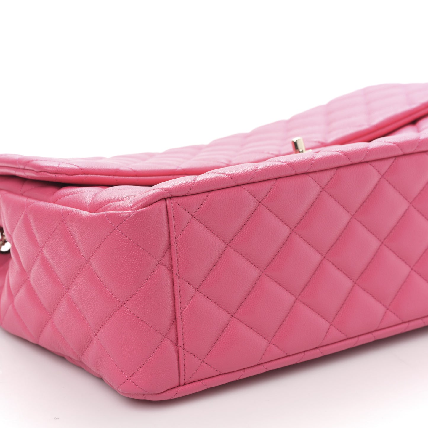 Caviar Quilted XXL Travel Flap Bag Dark Pink