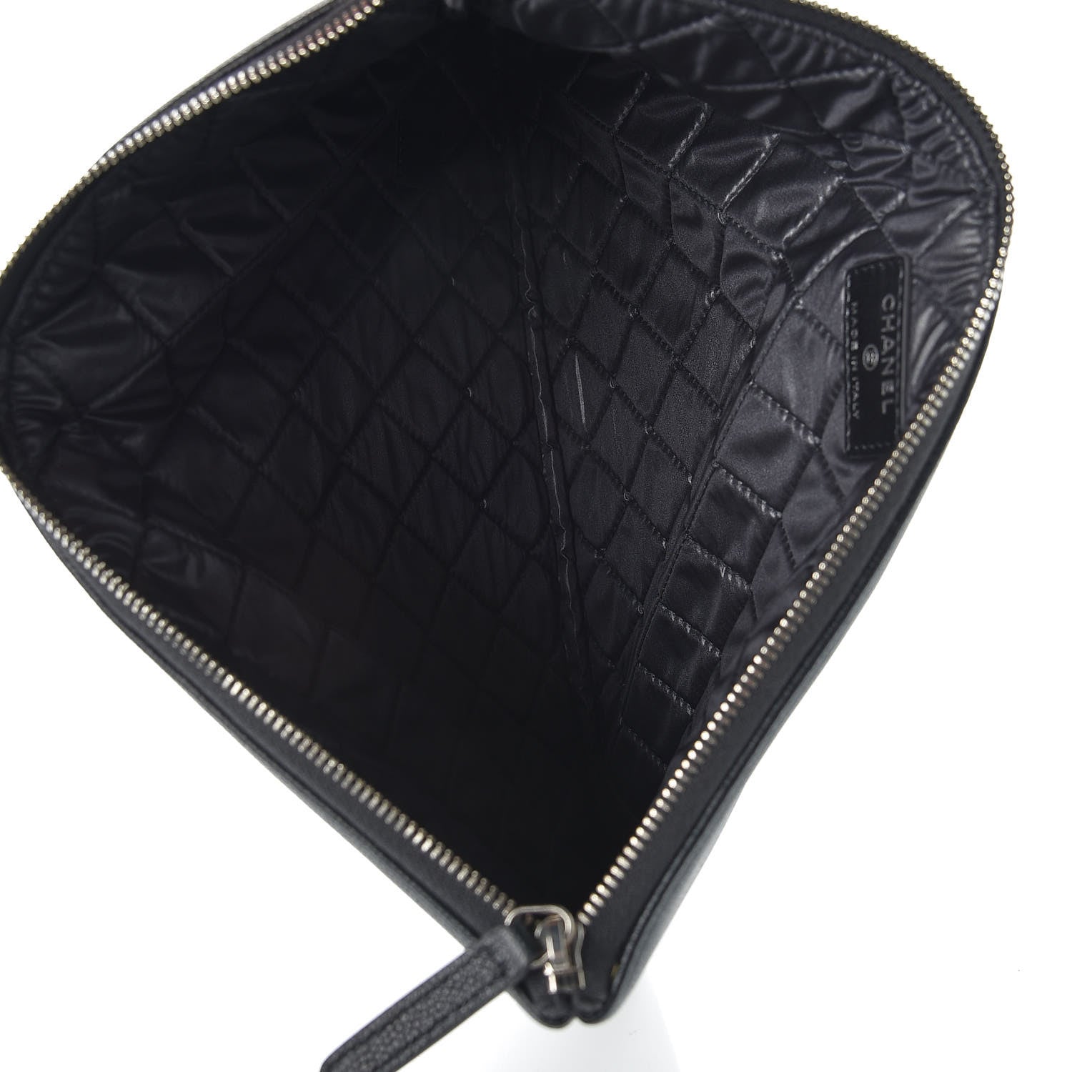 Chanel Metallic Caviar Quilted Medium Maxi CC Cosmetic Case Black 5 of 8
