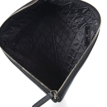 Chanel Metallic Caviar Quilted Medium Maxi CC Cosmetic Case Black 5 of 8