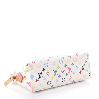 Louis Vuitton Monogram Multicolor Cosmetic Pouch White Litchi 3 of 5