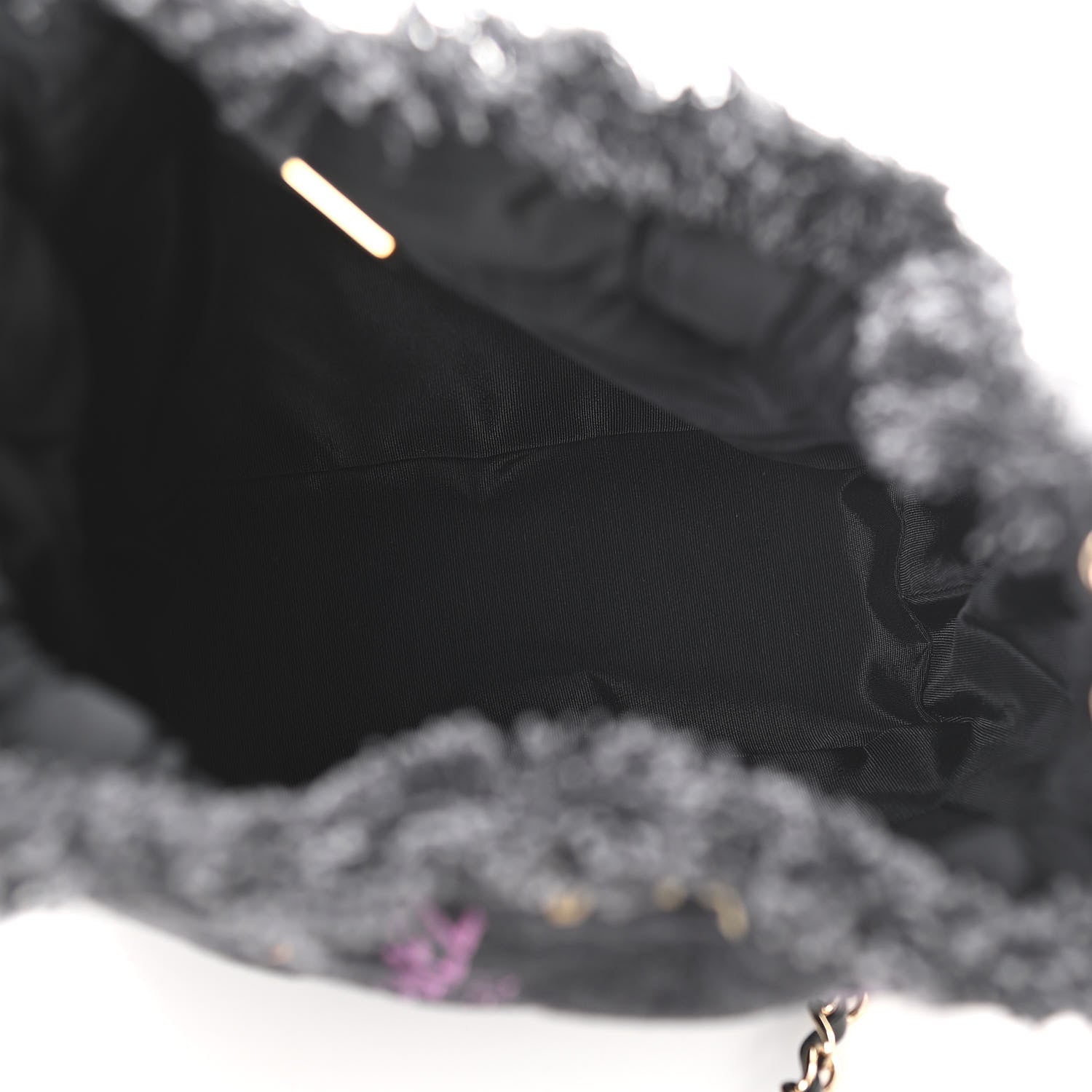 Chanel Denim Quilted Mood Bucket With Chain Black Multicolor 5 of 12