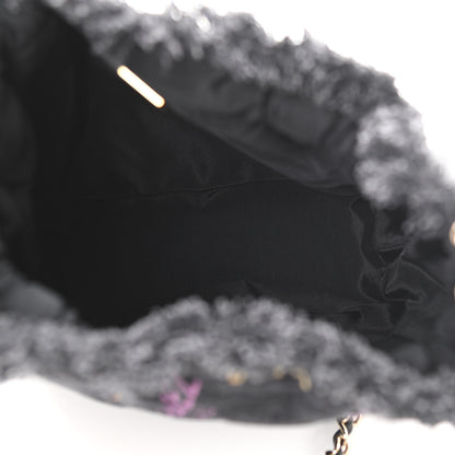 Chanel Denim Quilted Mood Bucket With Chain Black Multicolor 5 of 11