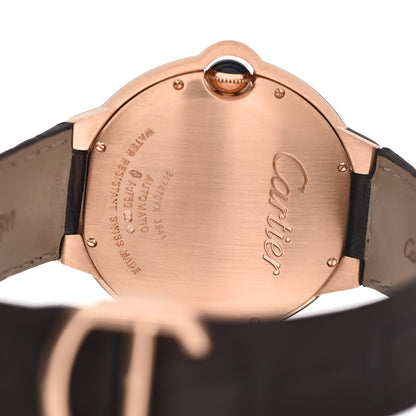 Cartier 18K Pink Gold Alligator 42mm Ballon Bleu De Cartier Automatic Watch 4 of 4