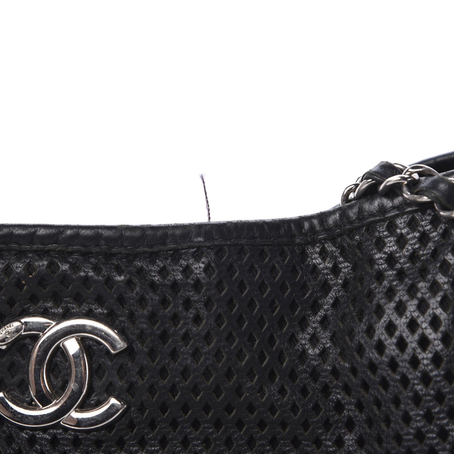 Calfskin Perforated Up In The Air Tote Black