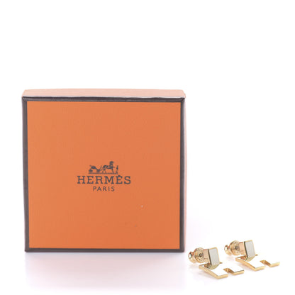 Hermes Gold Lacquer Eileen Earrings White 6 of 6
