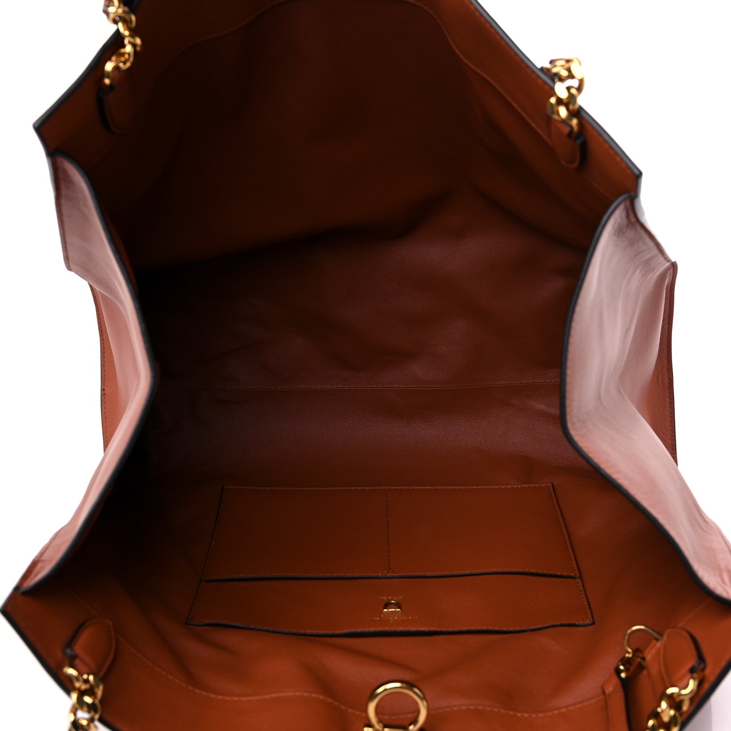 Salvatore Ferragamo Calfskin Gancini Trifolio Tote Bag Siena Tan 5 of 11