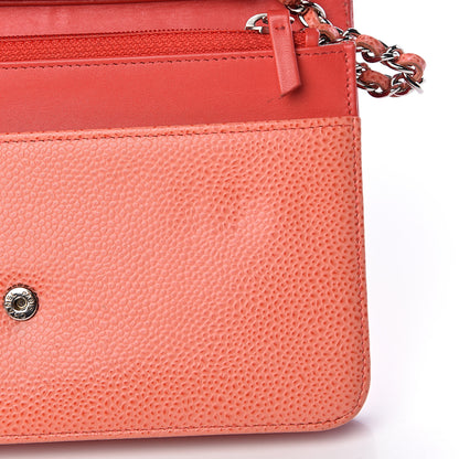 Chanel Caviar Timeless CC Wallet On Chain WOC Light Red 16 of 21