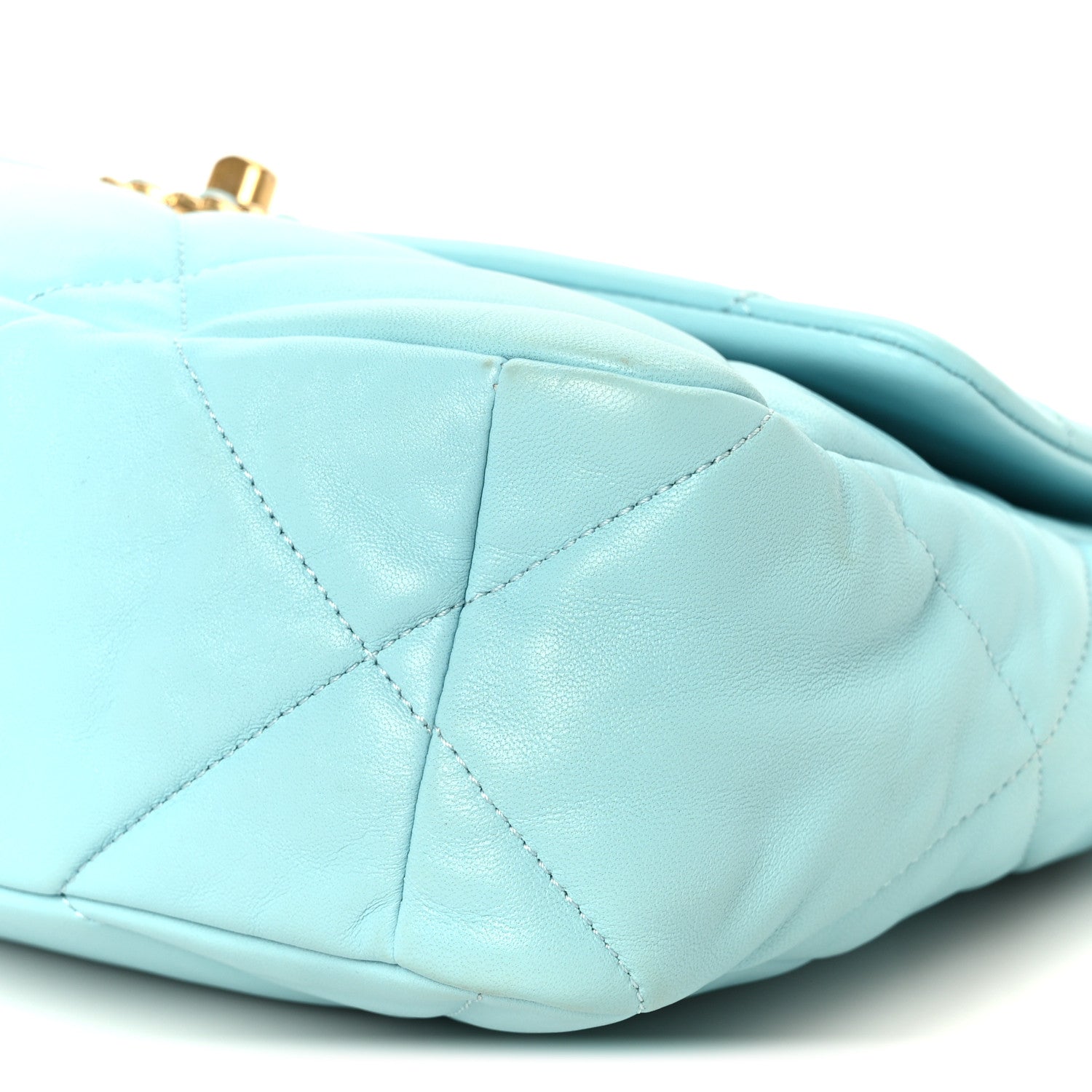 Chanel Lambskin Quilted Large Chanel 19 Flap Light Blue 10 of 10