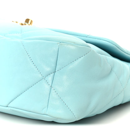 Chanel Lambskin Quilted Large Chanel 19 Flap Light Blue 10 of 10