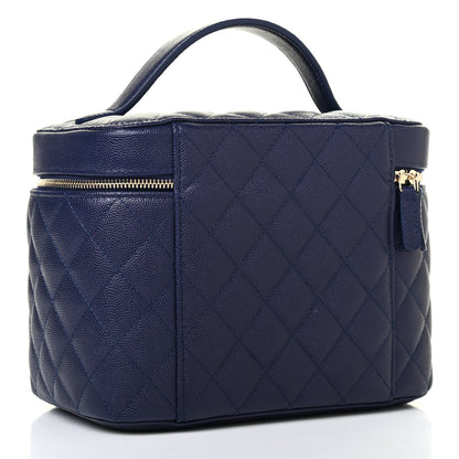 Chanel Caviar Quilted Large Vanity Pouch Navy 2 of 4