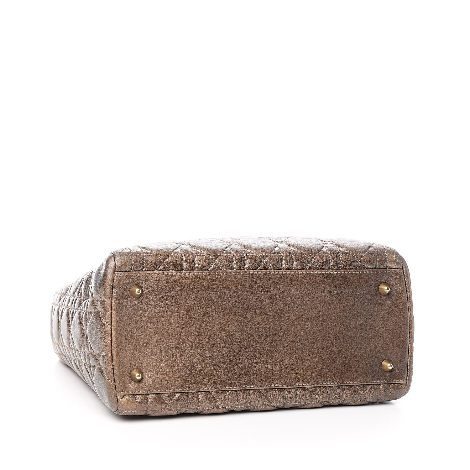 Christian Dior Metallic Lambskin Cannage Medium Lady Dior Bronze 4 of 10