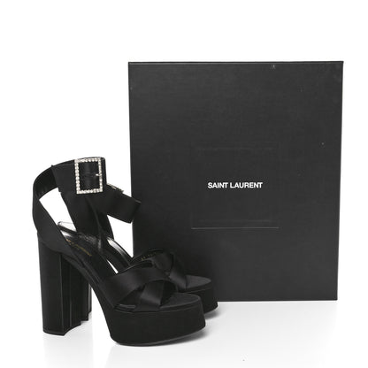 Saint Laurent Satin Jota 85 Heaven Platform Sandals 38 Black 8 of 8