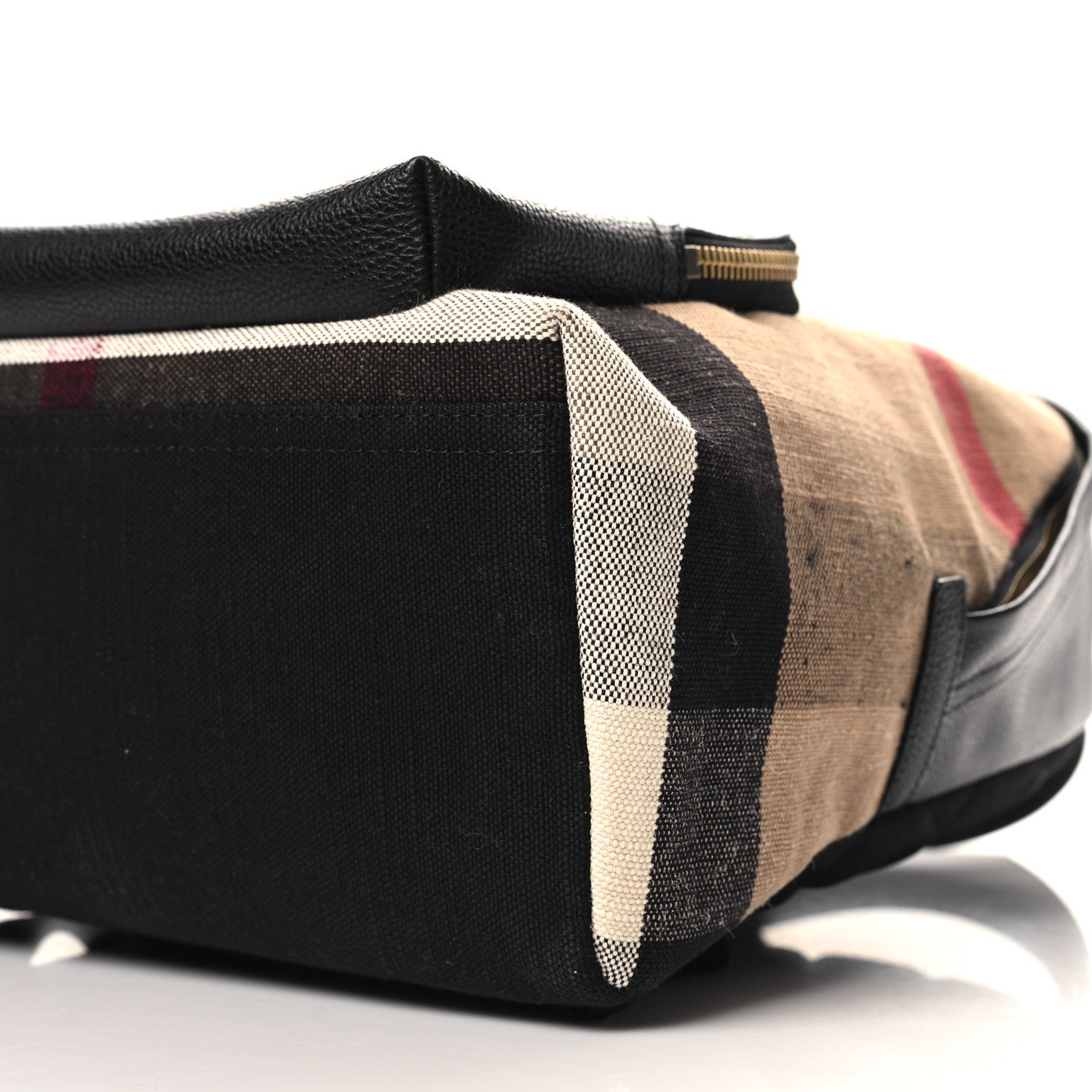 Burberry Mega Check Calfskin Abbeydale Simple Backpack Black Camel 9 of 9