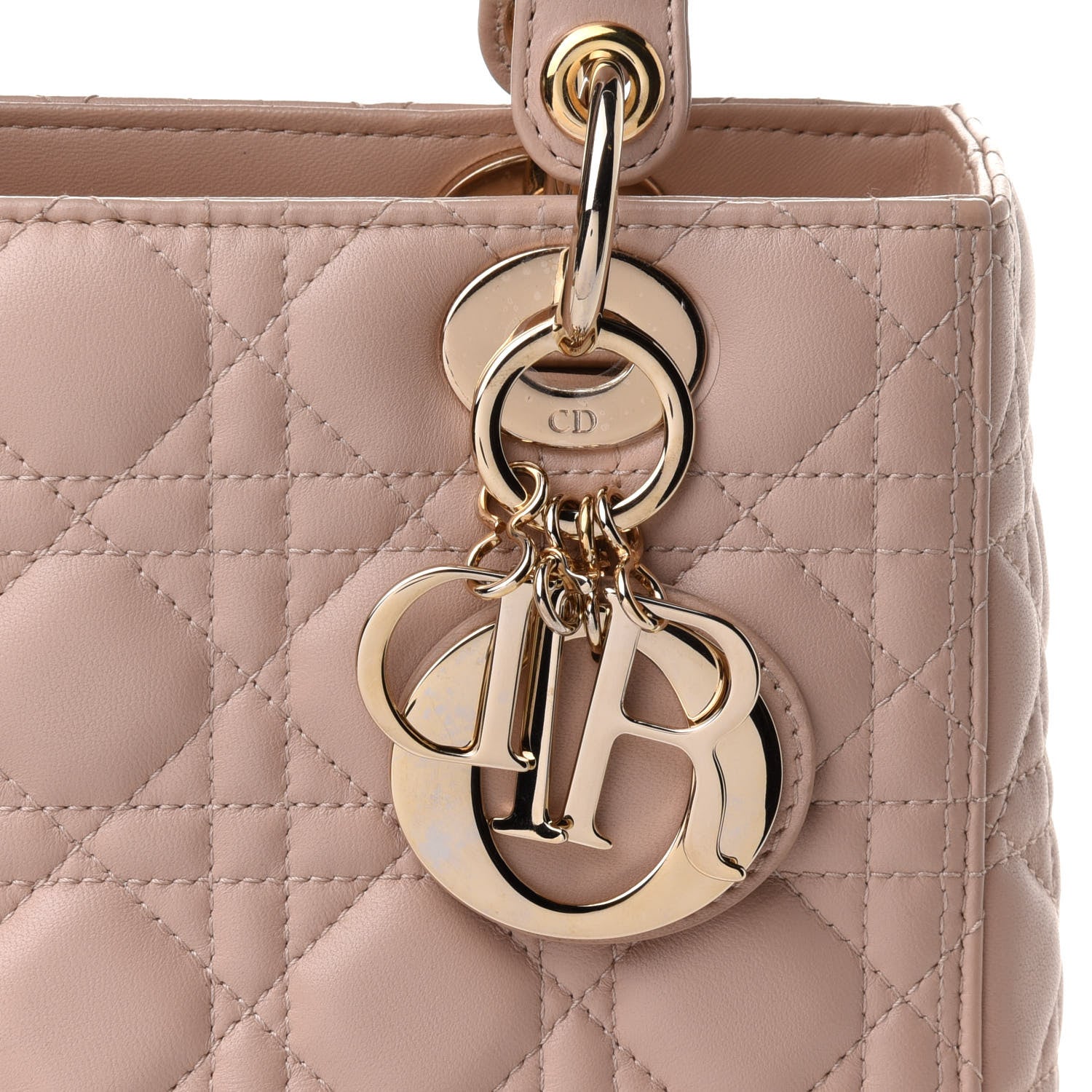 Christian Dior Lambskin Cannage Medium Lady Dior Rose Poudre 8 of 10