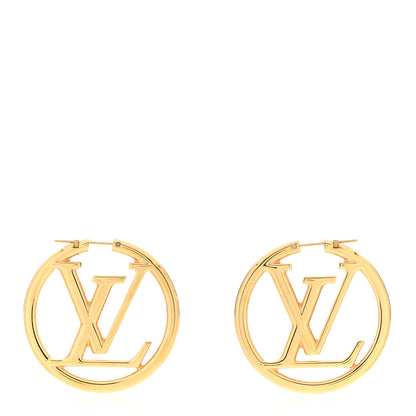 Louis Vuitton Metal Louise Hoop Earrings Gold 1 of 4