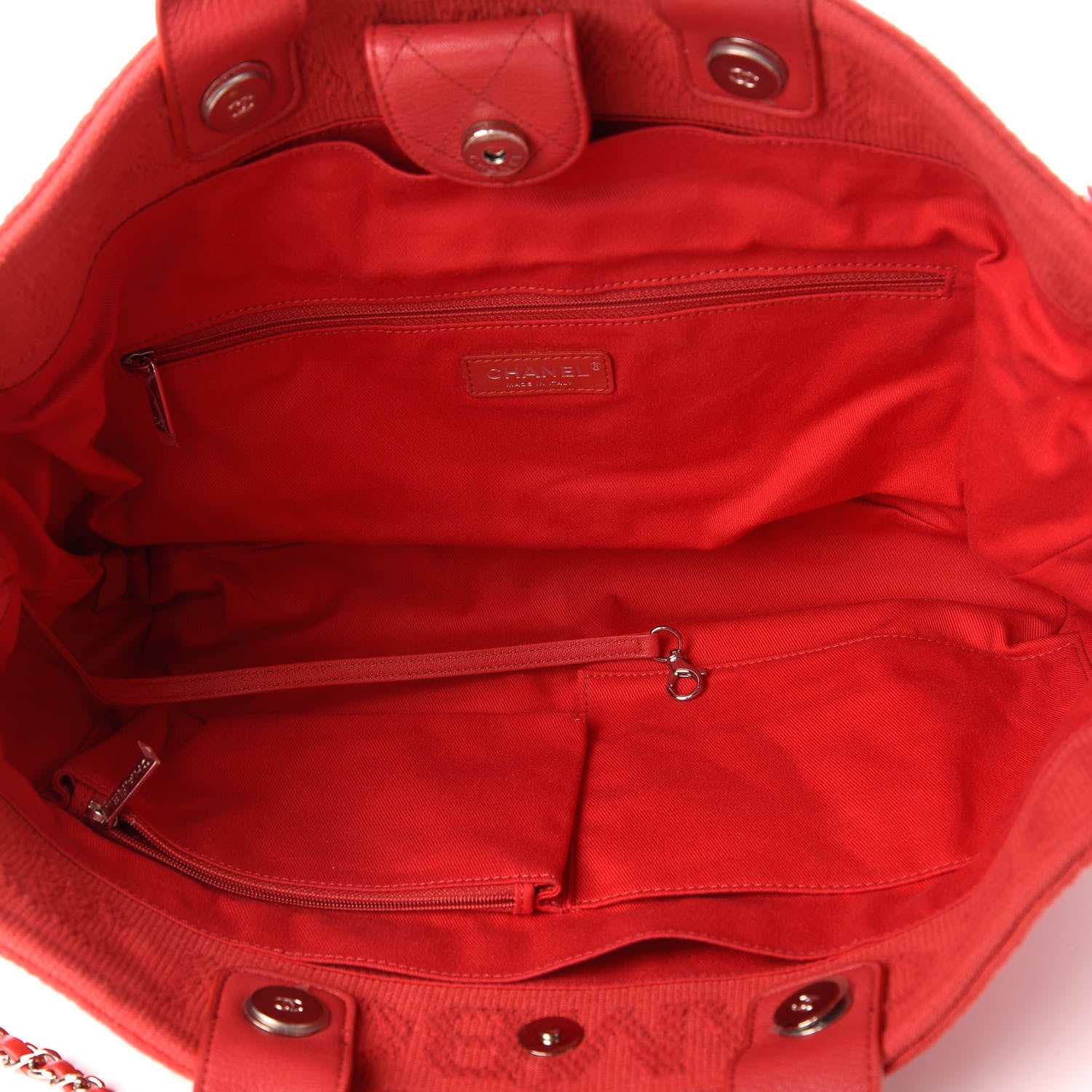 Chanel Canvas Large Double Face Shopping Tote Red 5 of 11